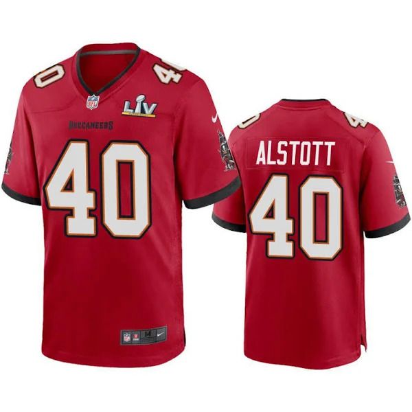 Men Tampa Bay Buccaneers #40 Mike Alstott Nike Red Super Bowl LV Game NFL Jersey